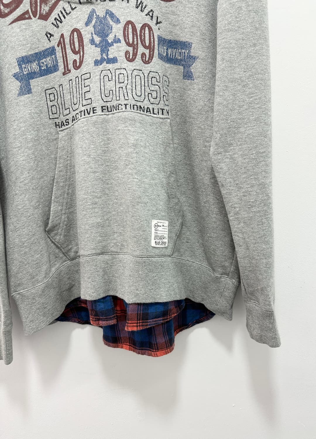 Blue Cross fake layered hoodie 상품이미지4
