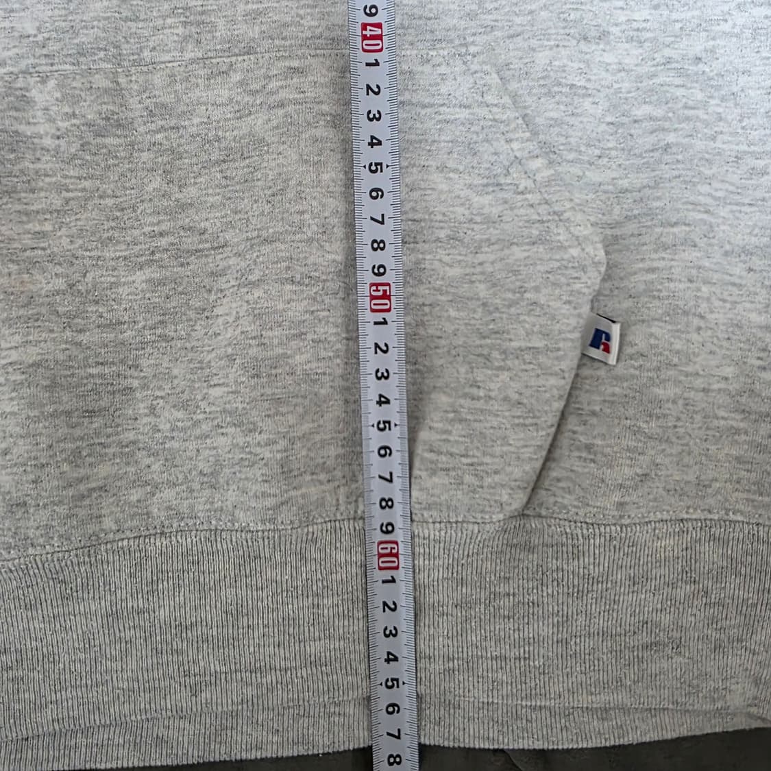 [XL] 90s 러셀 애슬레틱 아멘시칸 플래그 패치 라이트 그레이 후드티 상품이미지9