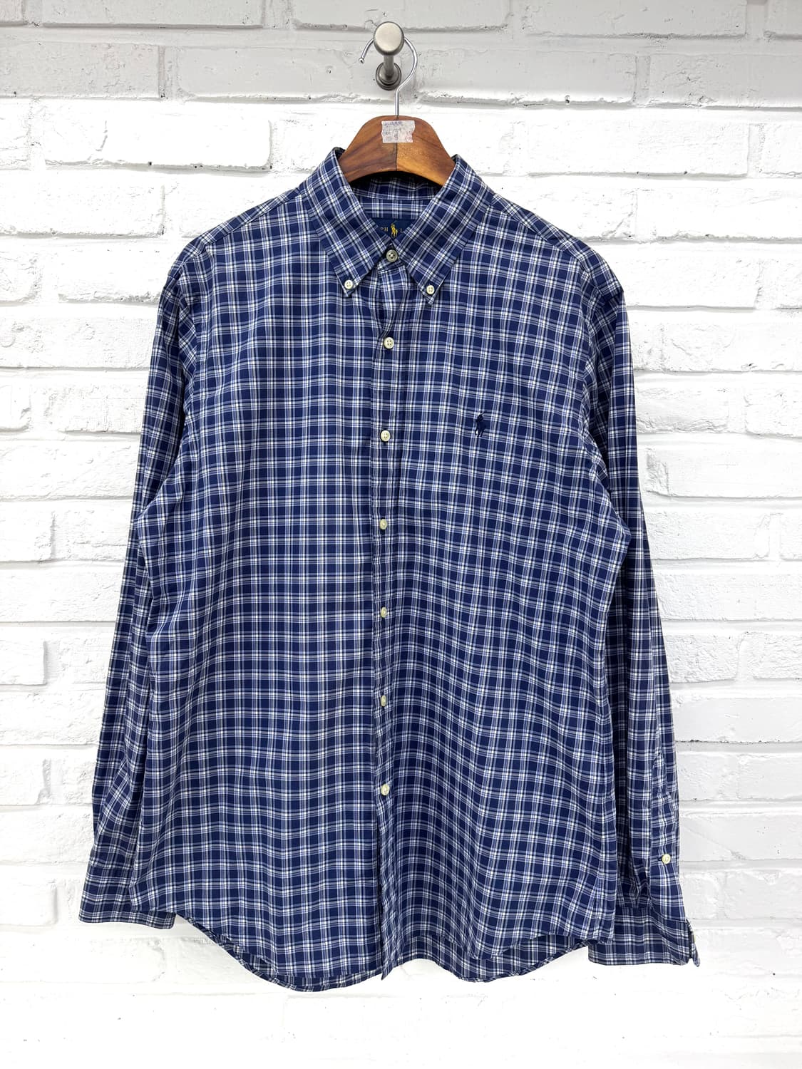 폴로 블루 체크 셔츠 상품이미지3