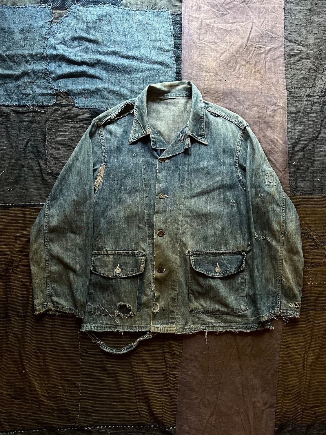 40s US Army WW2 데님 커버올 자켓 상품이미지1