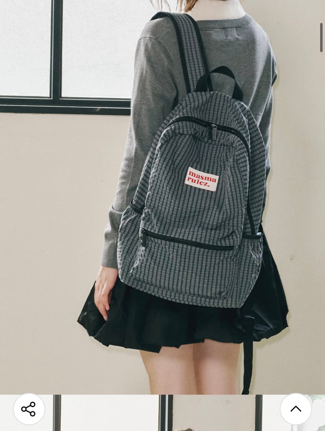 마스마룰즈 데일리 백팩 챠콜 체크 상품이미지1