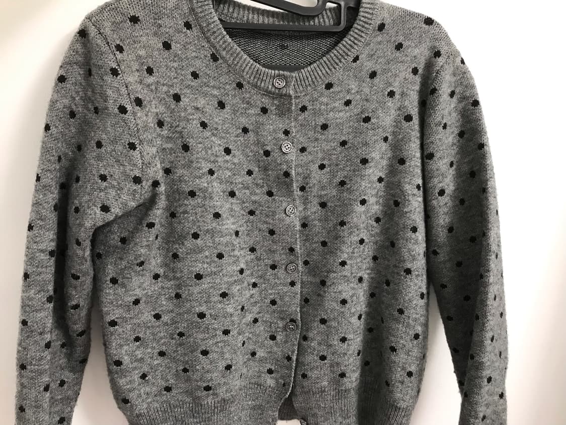 회색 도트 가디건 상품이미지1