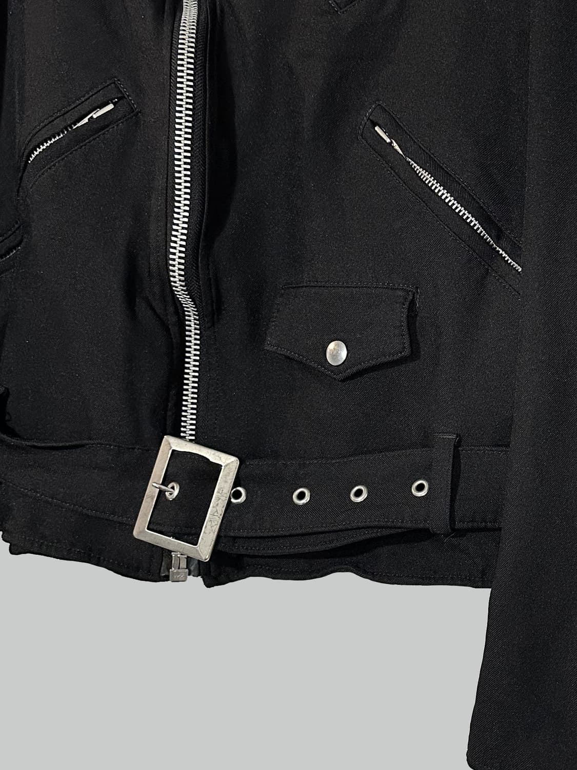 꼼데가르송 블랙 축융 폴리 라이더 자켓 상품이미지4