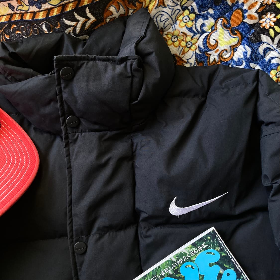 NIKE 올드 빈티지 나이키 스우시 블랙 버튼 패딩 아우터 자켓 상품이미지2