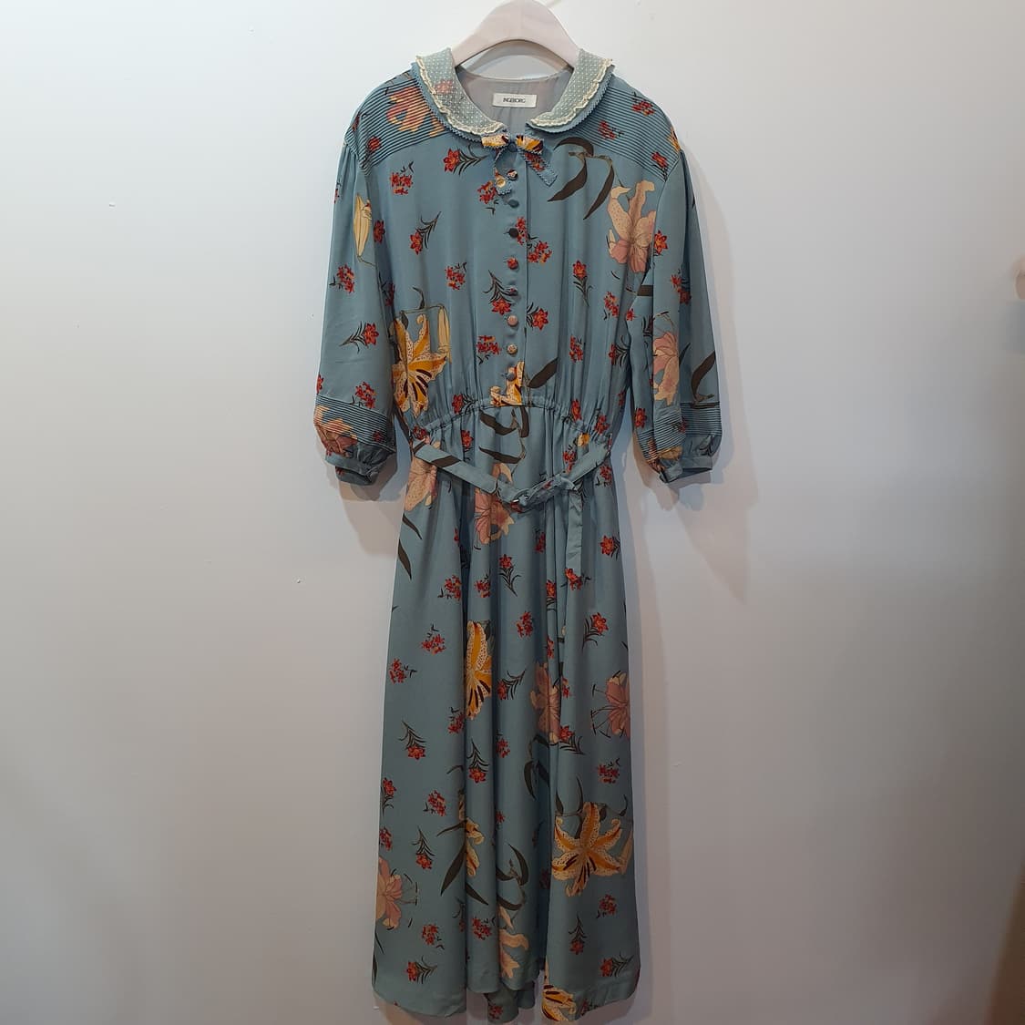 INGEBORG 레이스 플라워 롱 원피스 상품이미지2