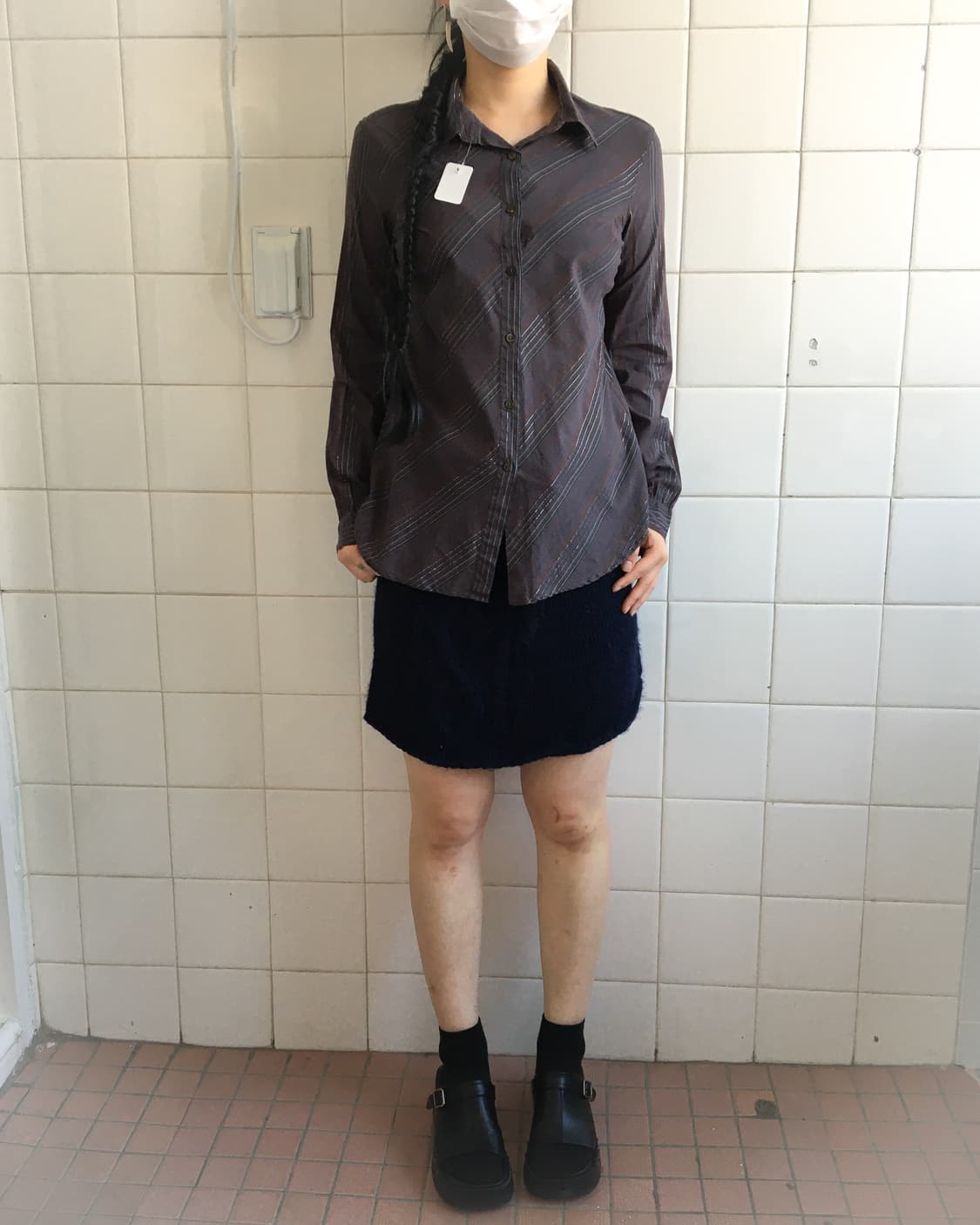 Cable pattern knit skirt 상품이미지4