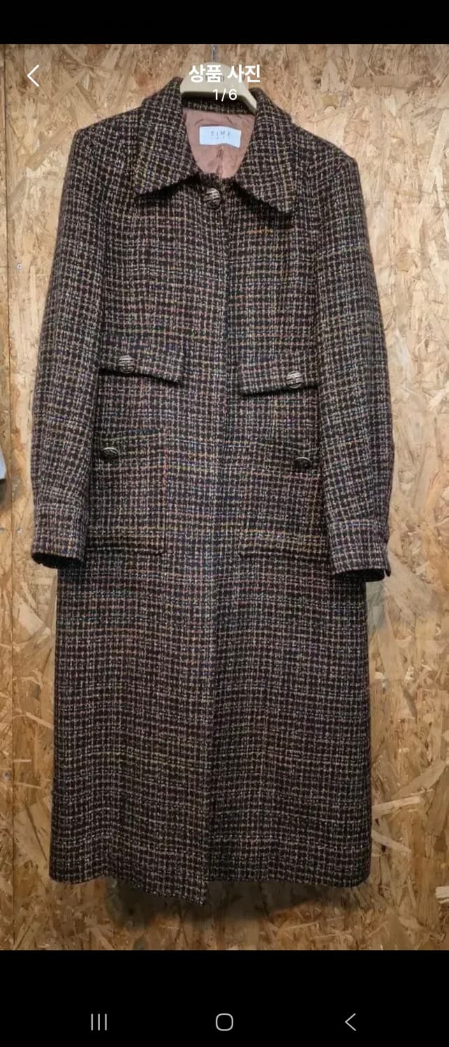 [정품] 한섬 TIME 타임 트위드 롱코트 울100% F사이즈  상품이미지2