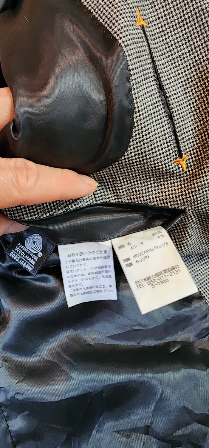 (간절기용)힐튼 그레이 잔체크 울자켓 L 상품이미지7