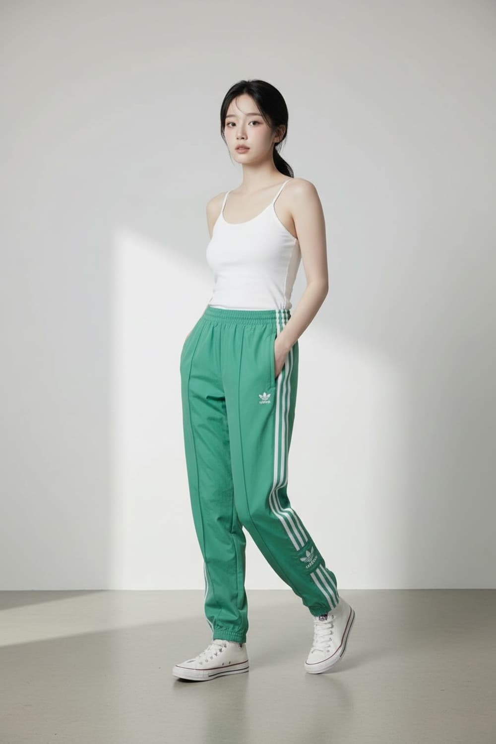 아디다스 삼선 트레이닝 팬츠 민트 S 상품이미지1