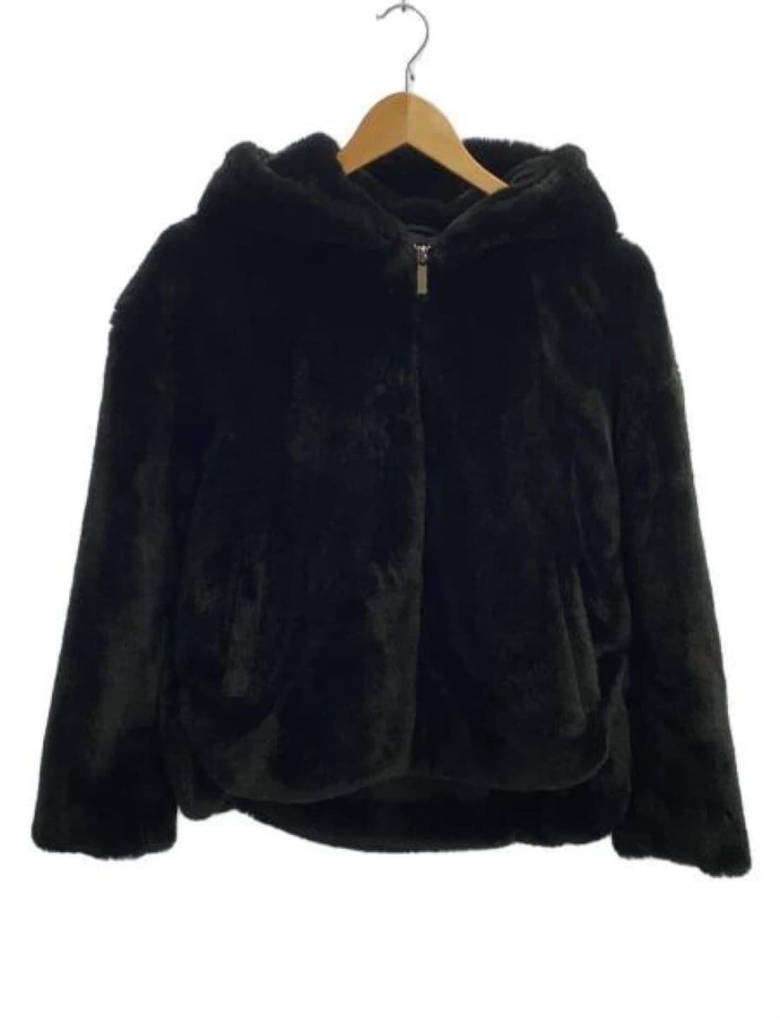 ZARA 블랙 퍼 후드 자켓 상품이미지1