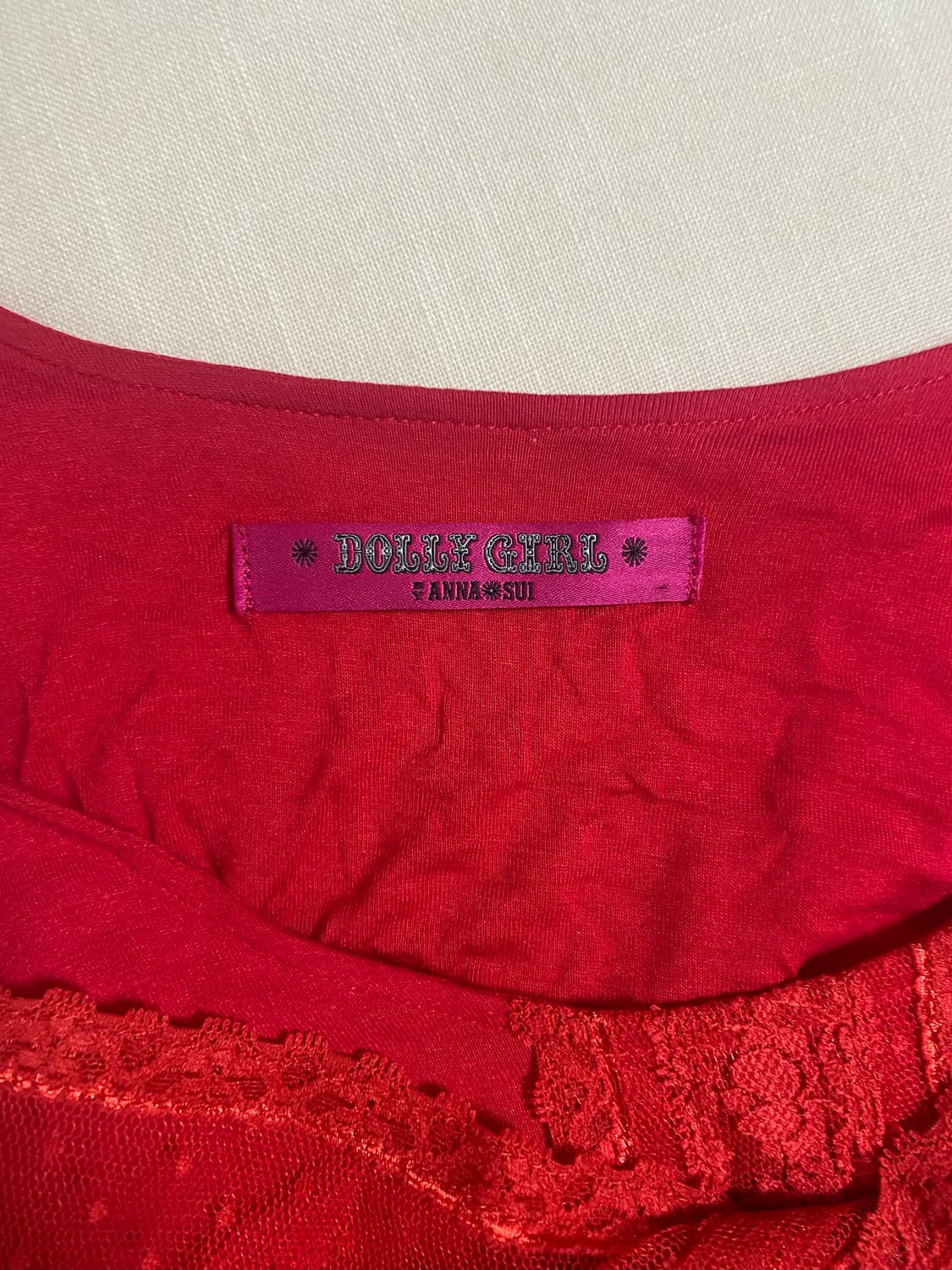 안나수이 레드 셔링 미니 원피스 상품이미지2