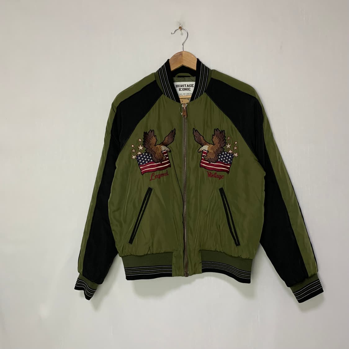 Jeep 빈티지 USA 독수리 자수 스카잔 스카쟌 바시티 자켓 상품이미지1