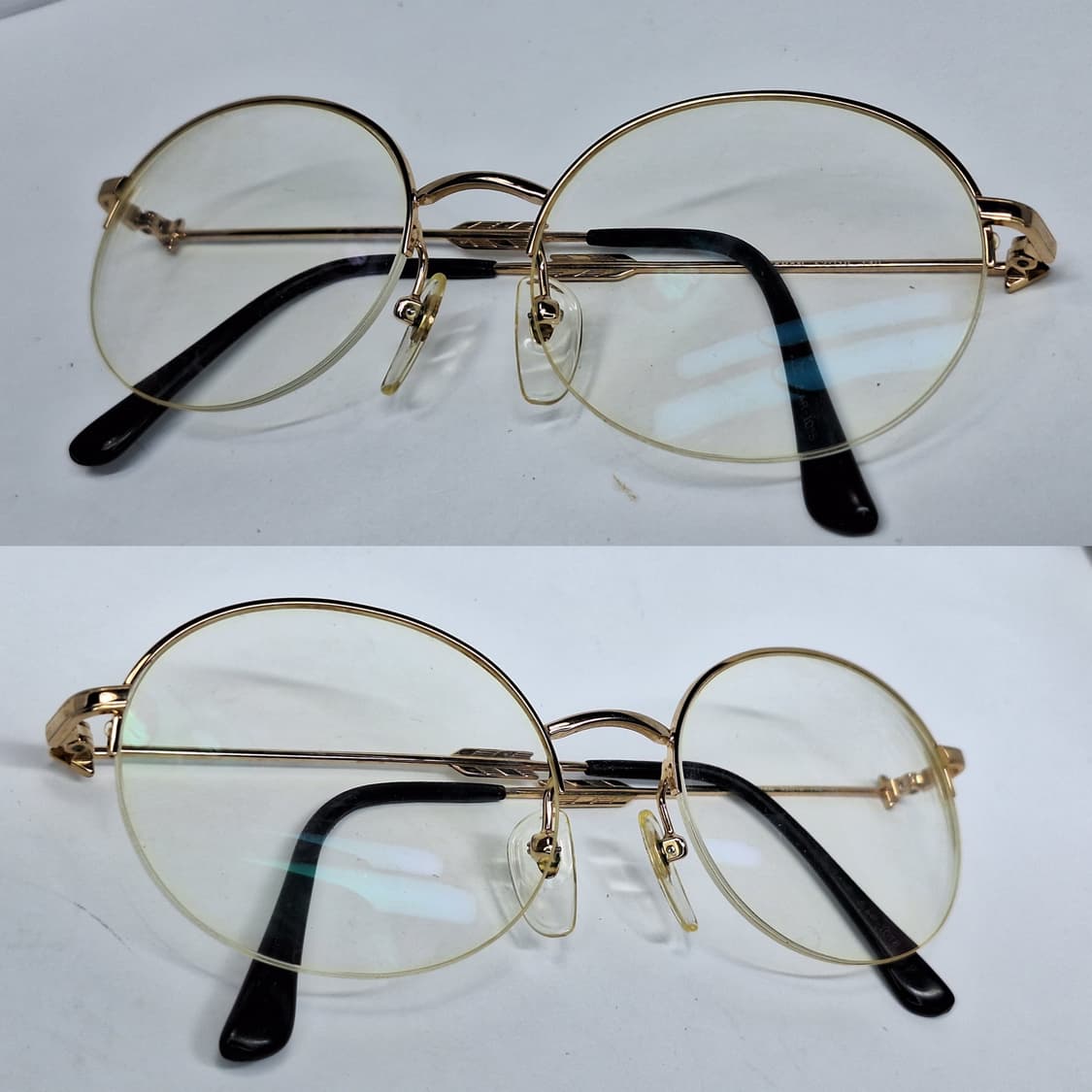 agnes b. 아네스 베 골드 반무테 안경테 안경/일본 수입 빈티지 레 상품이미지9