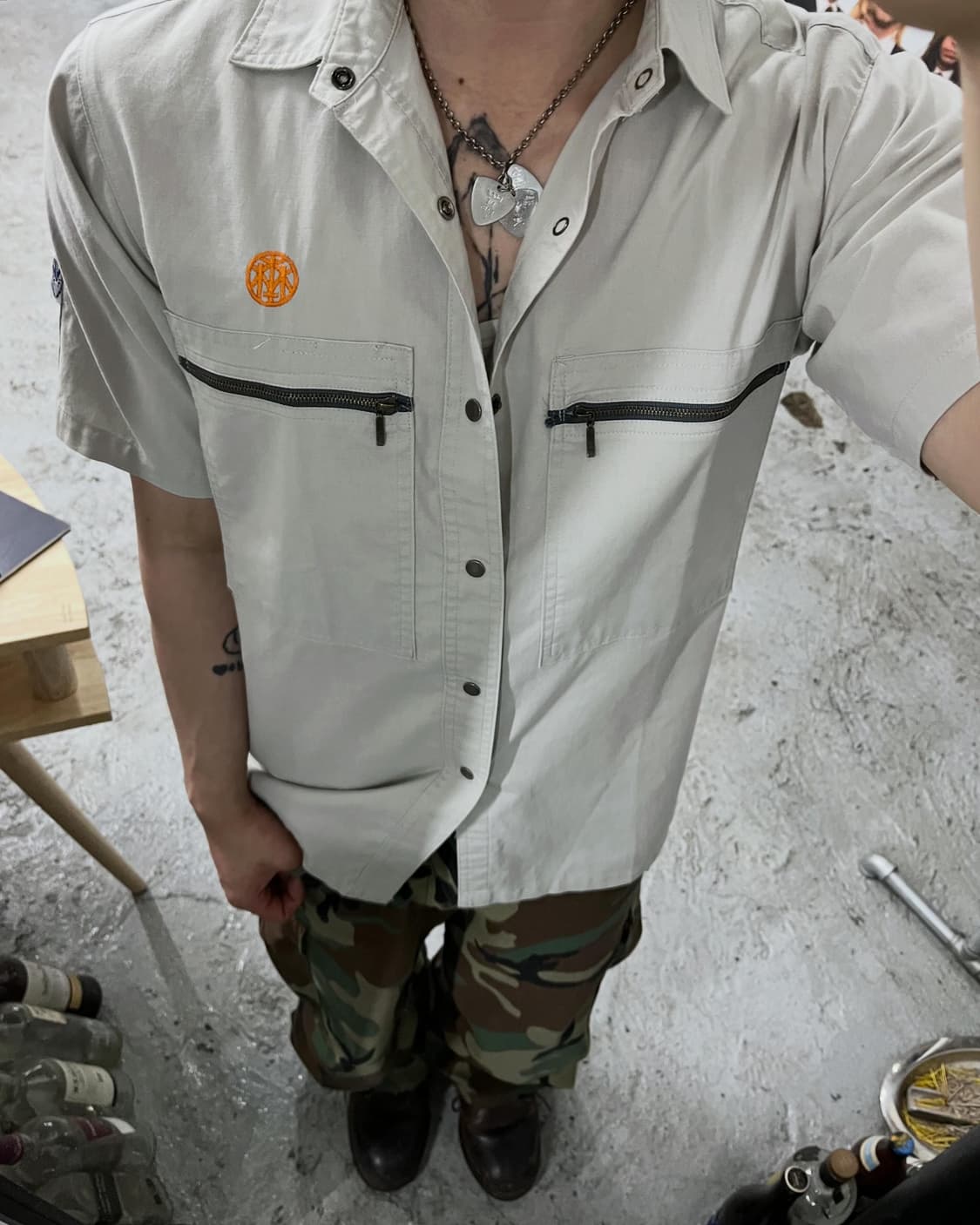 Asahicho work half shirt 상품이미지1