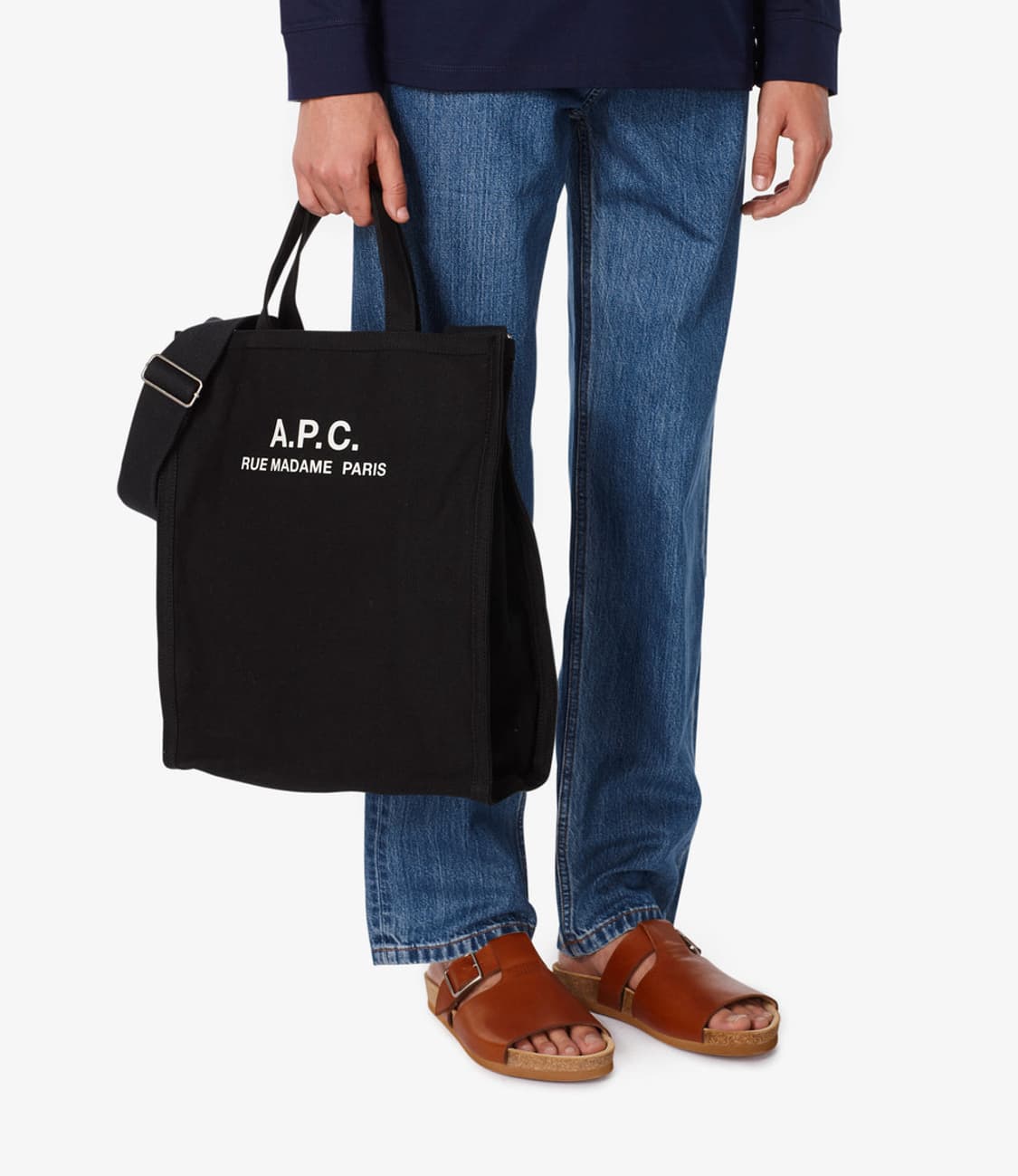 (새상품50%할인)APC 아페쎄 정품 리쿠퍼레이션 토트백 겸 숄더백 블랙 상품이미지8