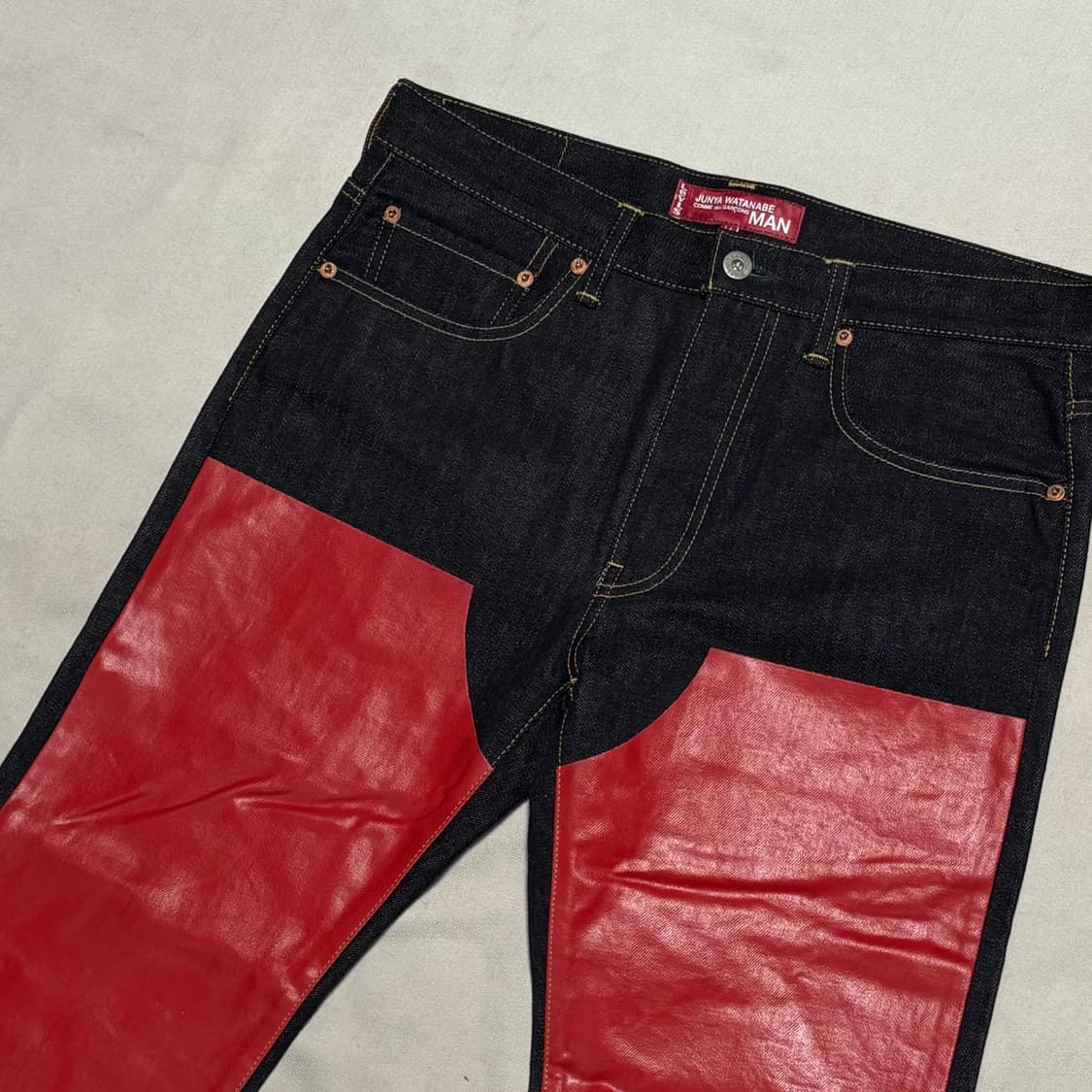 M 준야 와타나베 X 리바이스 가죽 패치 데넴 팬츠 상품이미지1