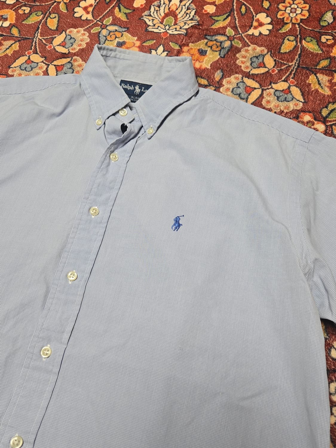 폴로 랄프로렌 블레이크 잔체크 반팔 셔츠 (M) 상품이미지3