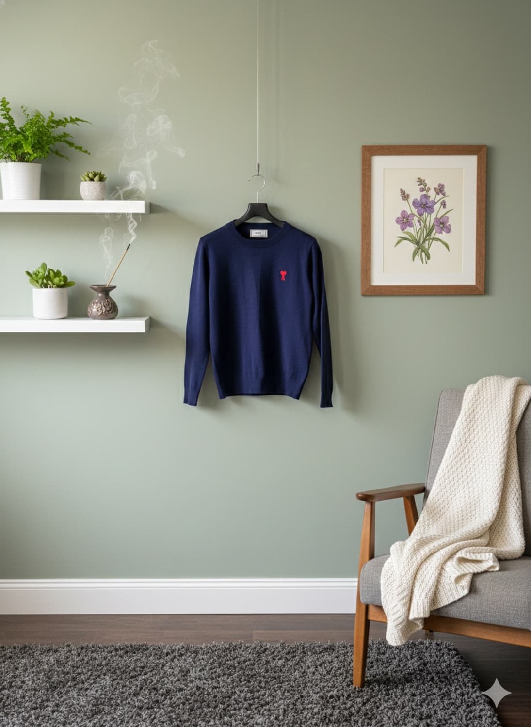 아미 네이비 하트 로고 스웨터 상품이미지1