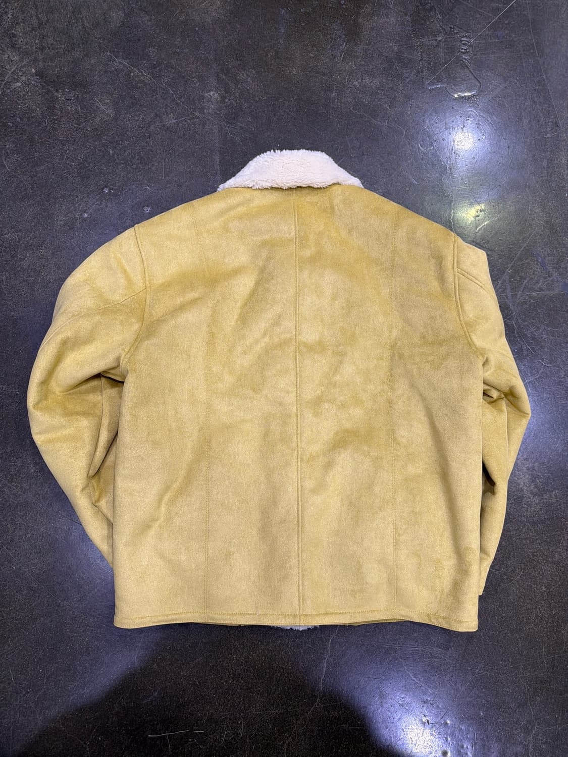 지오다노 스웨이드 라이크 퍼 카멜 무스탕 자켓 S 상품이미지7