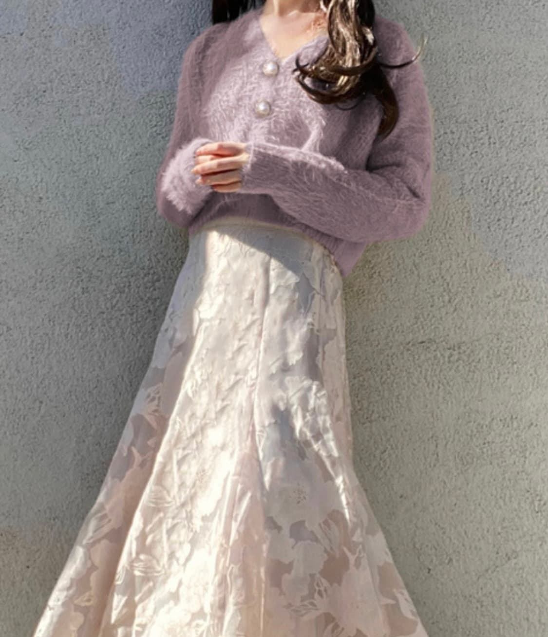 grl 그레일 크롭 비쥬 샤기 니트 가디건 /스나계 양산형 양지뢰 상품이미지2