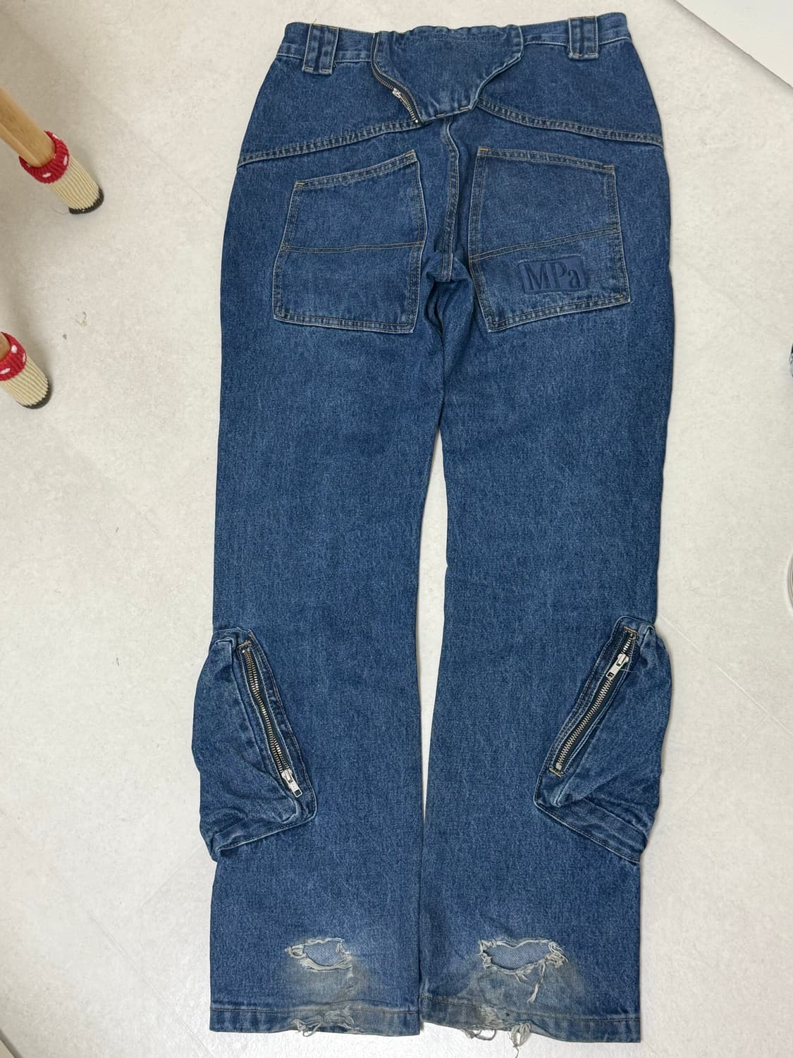 플라스틱프로덕트 카고팬츠 블루 s 사이즈 상품이미지4