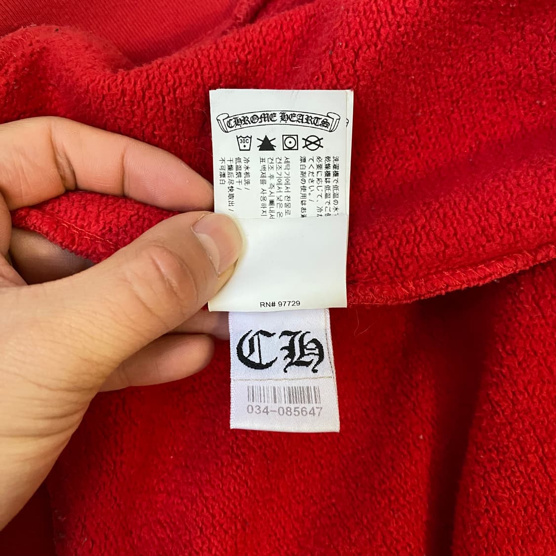 [XL] 크롬하츠 크로스 할리우드 스웨트셔츠 후드 레드 상품이미지9