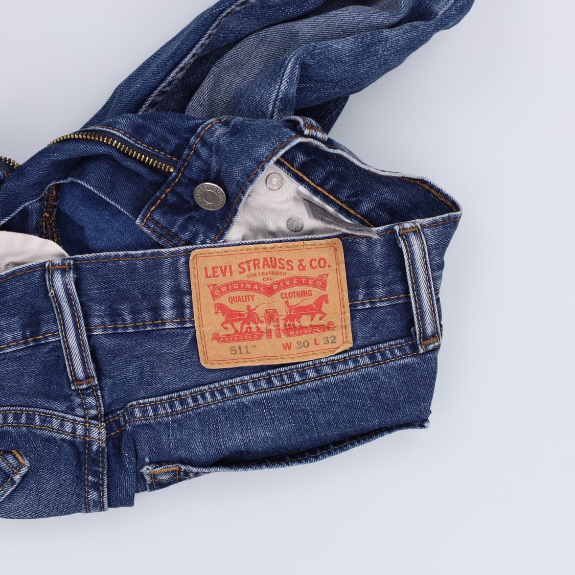 [W30 L32] 리바이스 511 워싱 데님 팬츠 1222J 상품이미지5