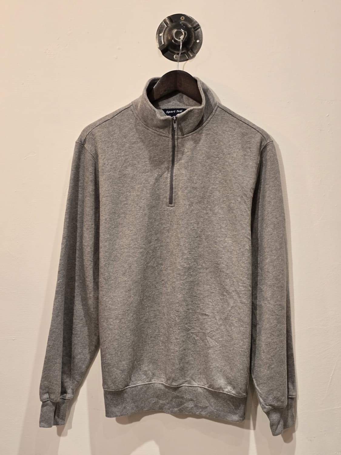 Sport-Tek Grey Fleece 쿼터집업 스웻셔츠 상품이미지1