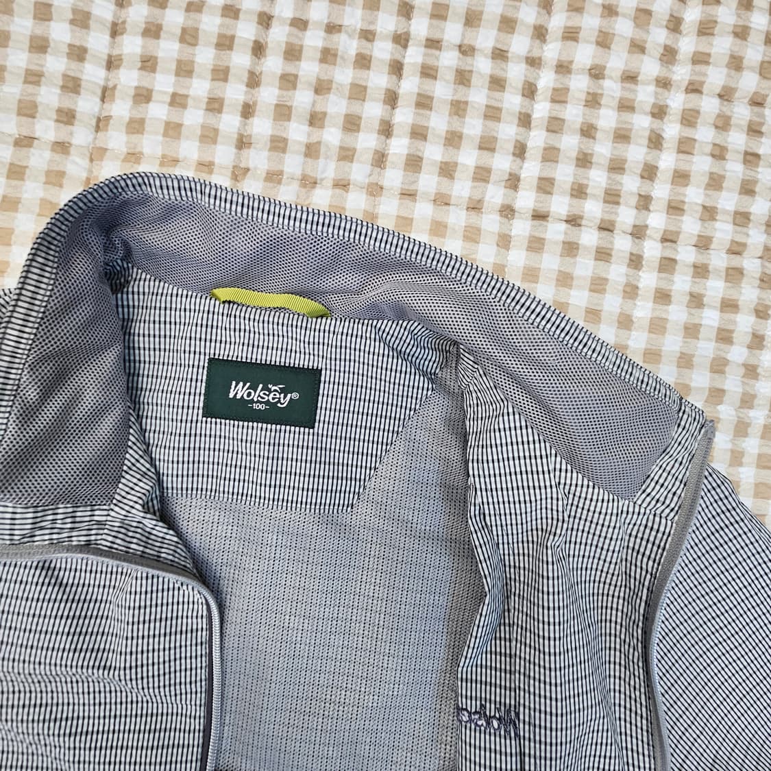 울시 깅엄체크 스윙 얇은 자켓 남자100 상품이미지7