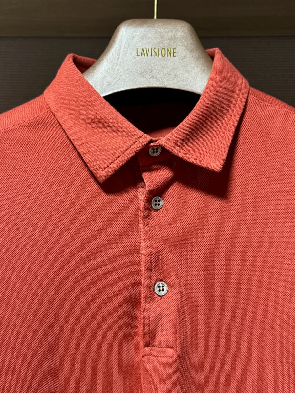 로로피아나 코튼 반팔 카라티셔츠 레드 L 상품이미지4