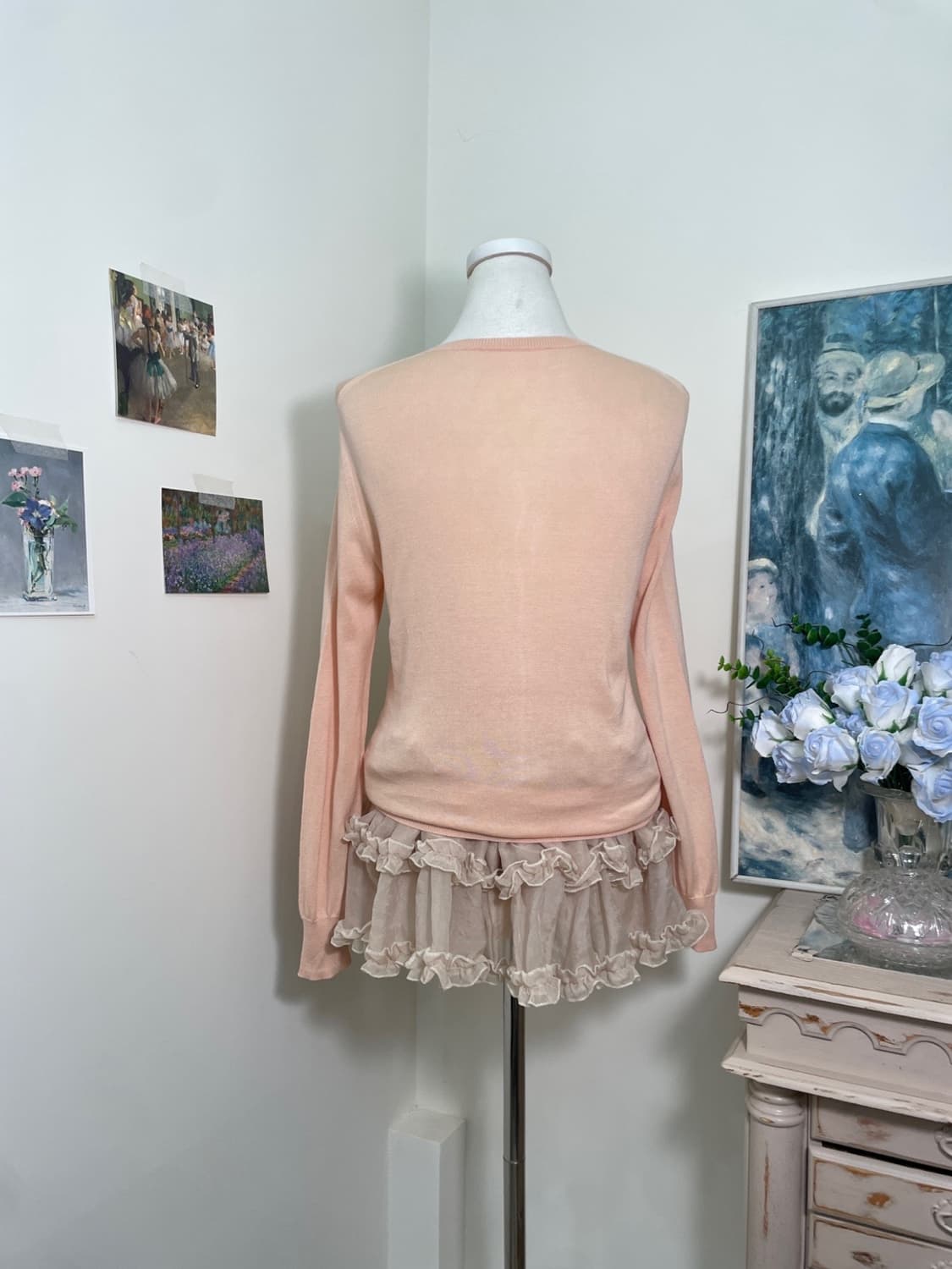 peach coral basic fit cardigan 상품이미지3