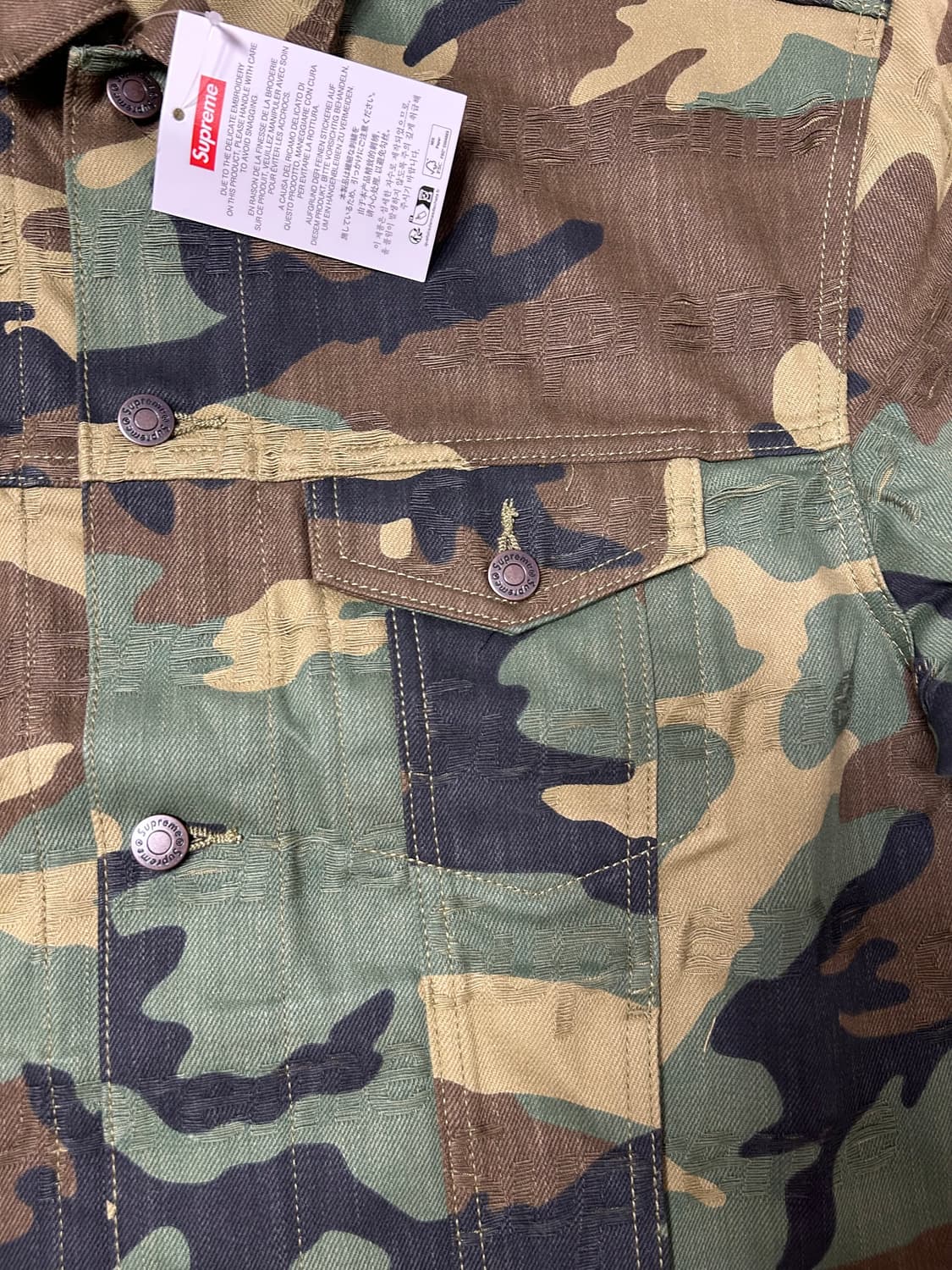 (XL) 슈프림 자가드로고 데님 트러커 - 25fw 상품이미지4