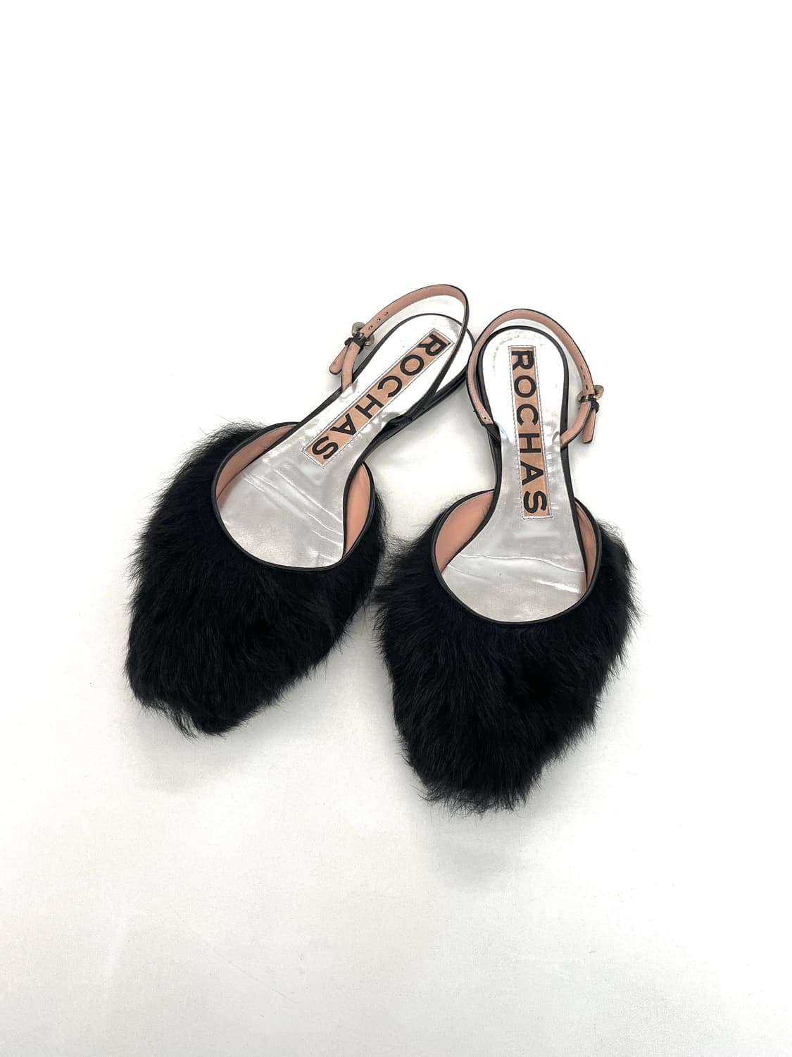 로샤스 퍼 레더 플랫 뮬 상품이미지2