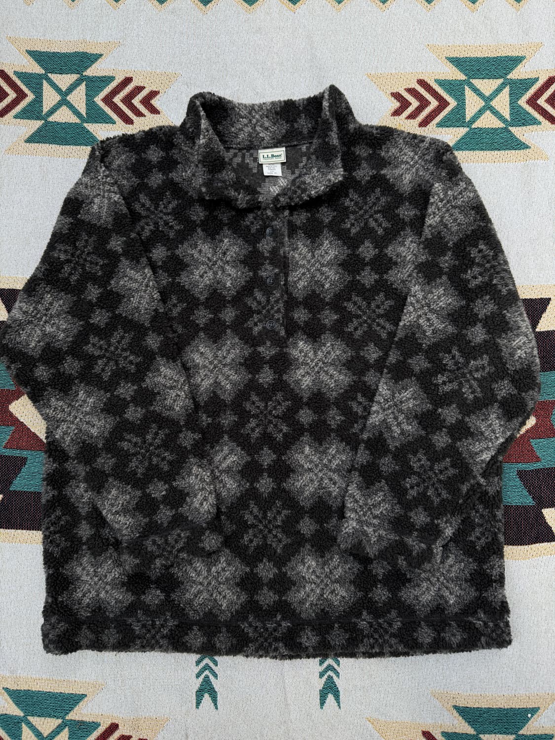 L.L bean USA🇺🇸 스노우 패턴 반집업 플리스 XL 상품이미지2