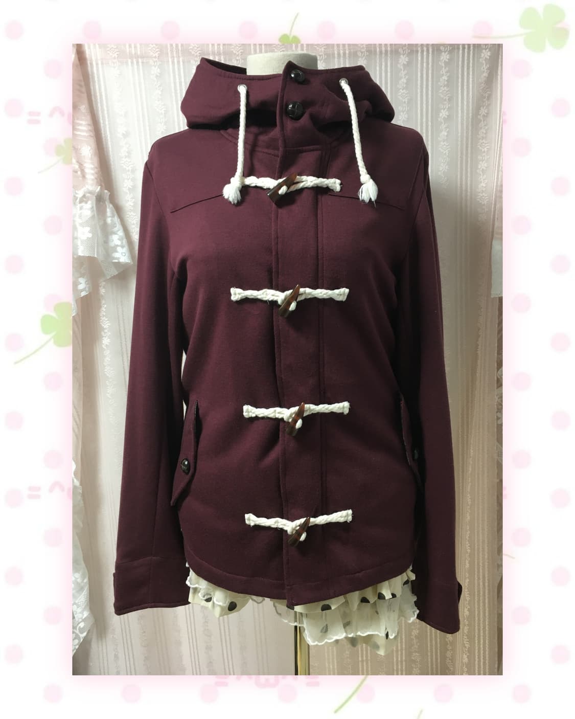 버건디 토글 집업 상품이미지1