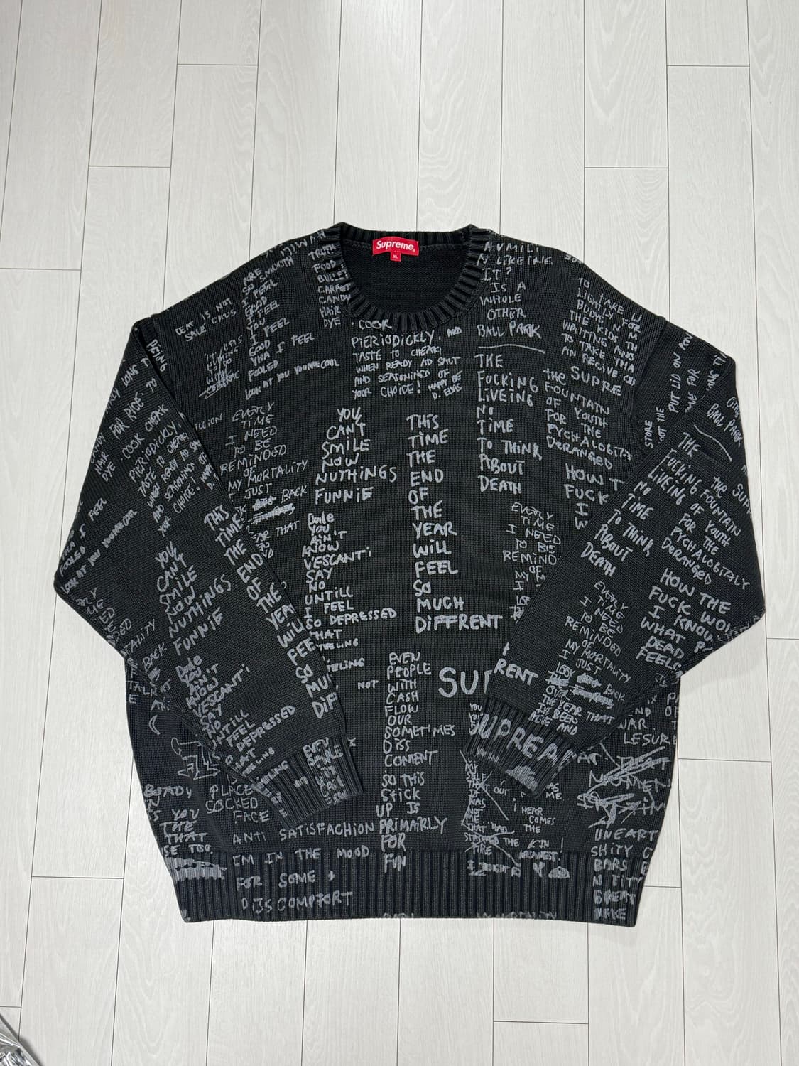 (XL)Supreme Gonz Poems Sweater Black 상품이미지2