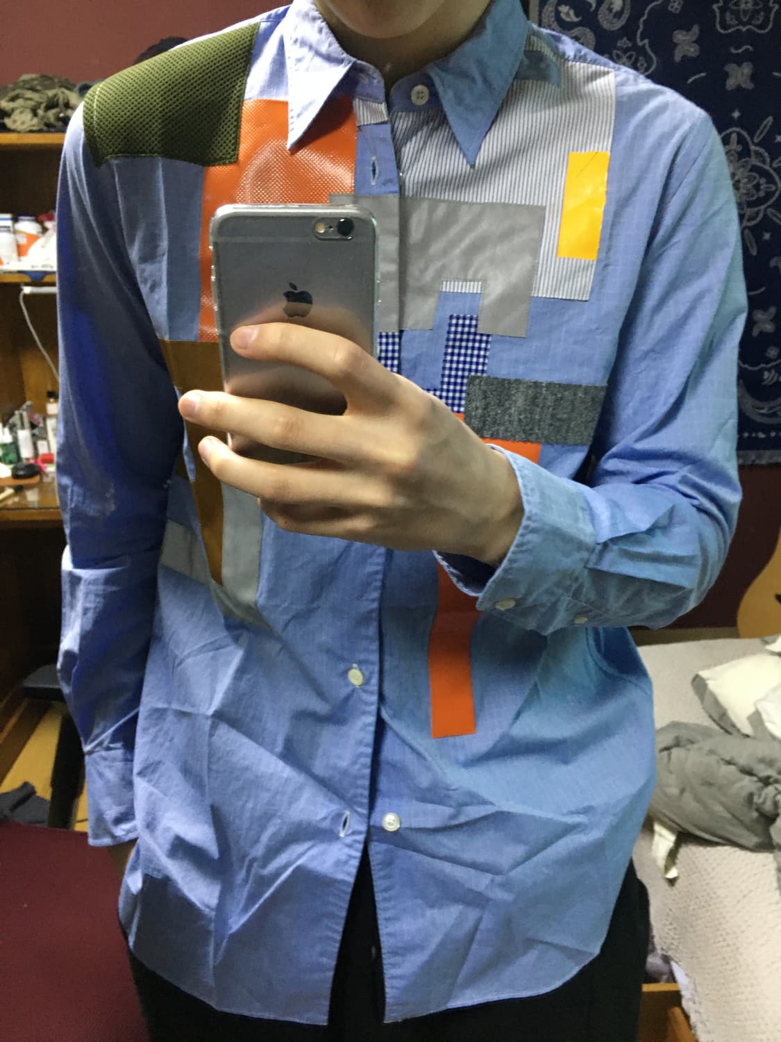 준야 와나타베 꼼데가르송 패치워크 셔츠 상품이미지8