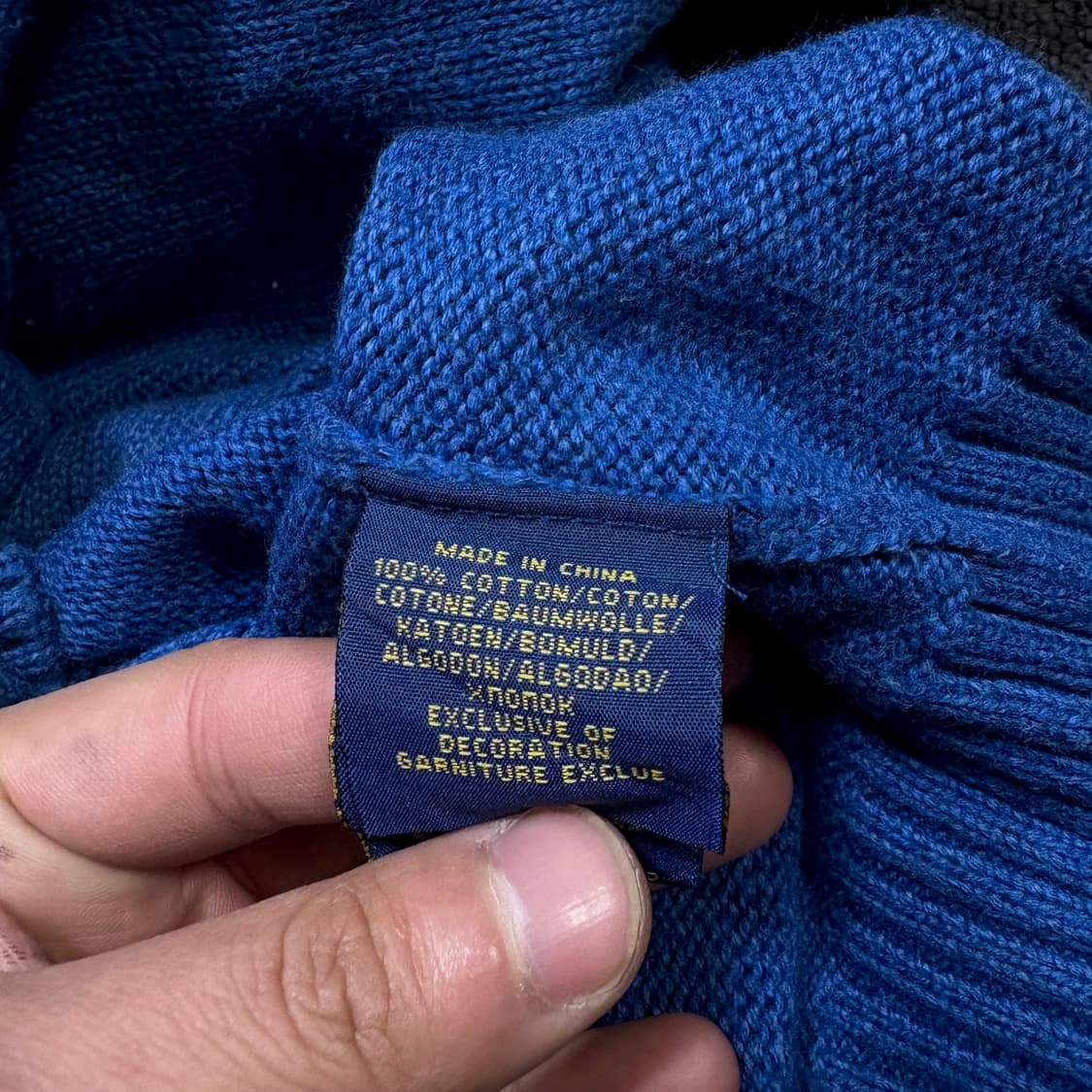 폴로 옐로우 포니 네이비 신형 니트 L 상품이미지6