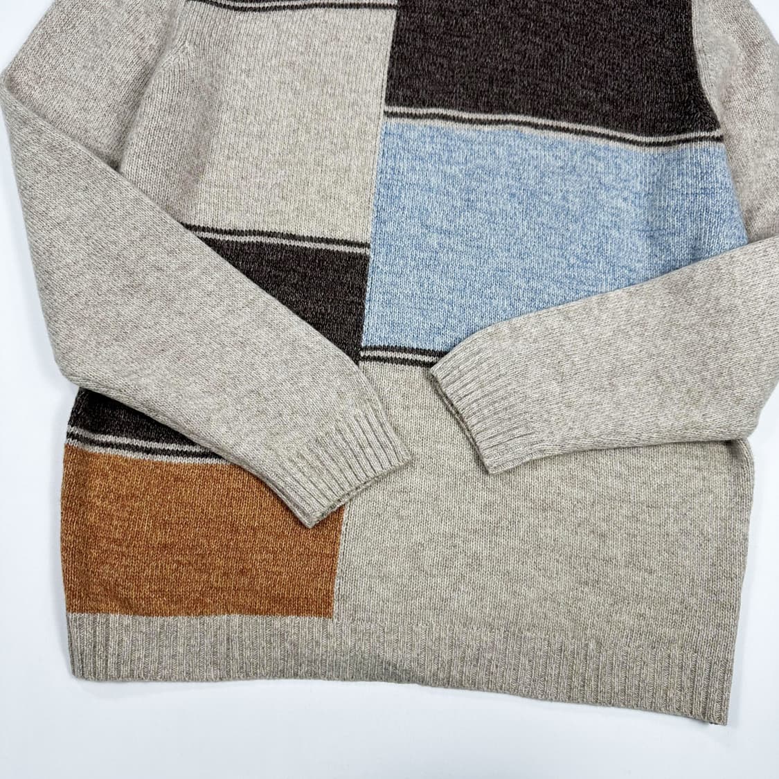 made in ITALY 패치워크 니트 스웨터 XL 상품이미지3