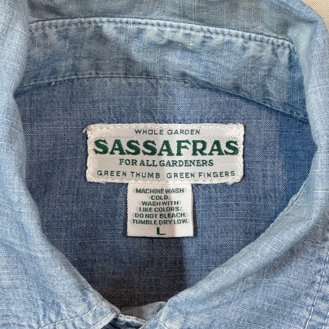 L) SASSAFRAS 사사프라스 가드너 샴브레이 워크 셔츠 상품이미지8