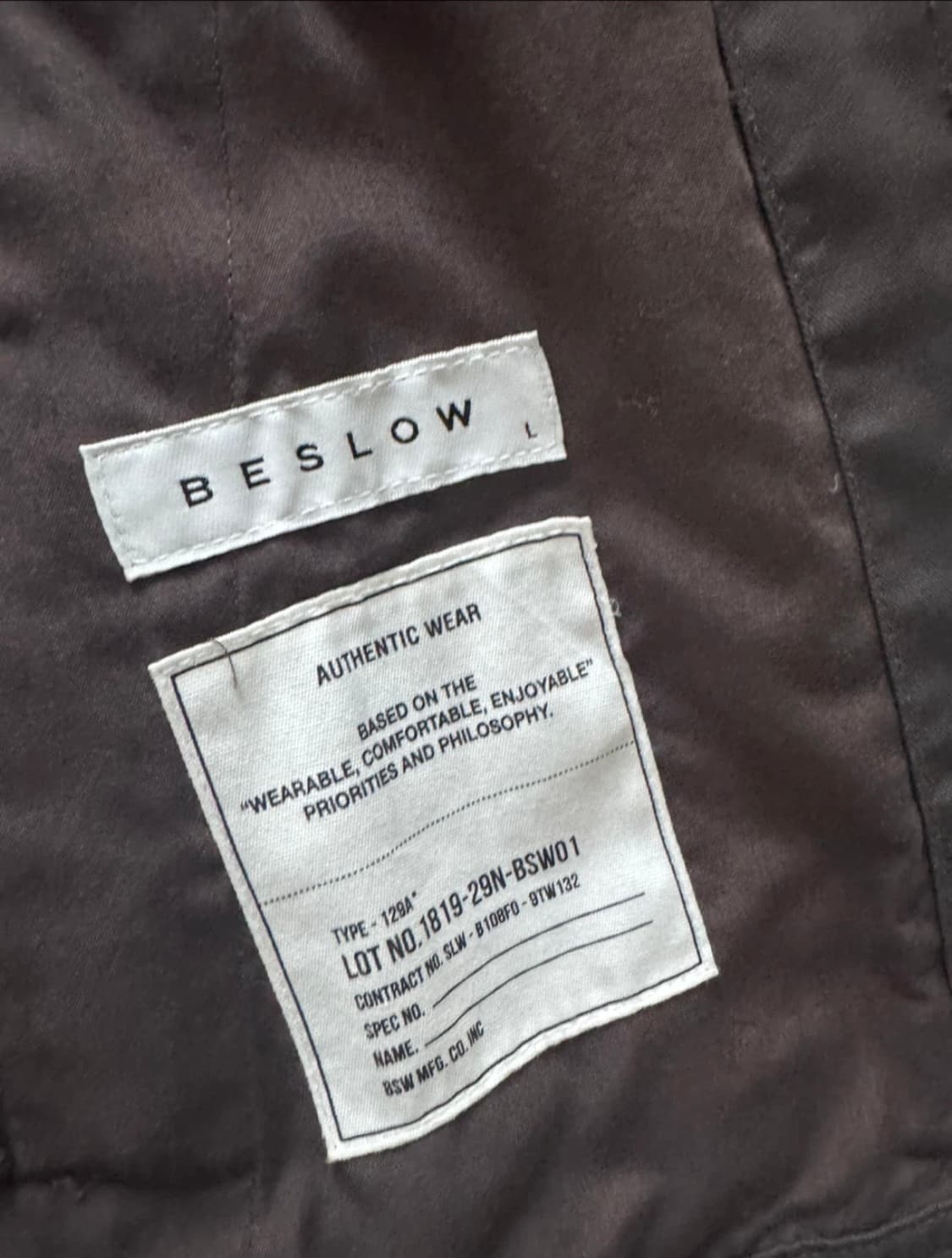 BESLOW 비슬로우 해링턴자켓 L 다크 모카 상품이미지2
