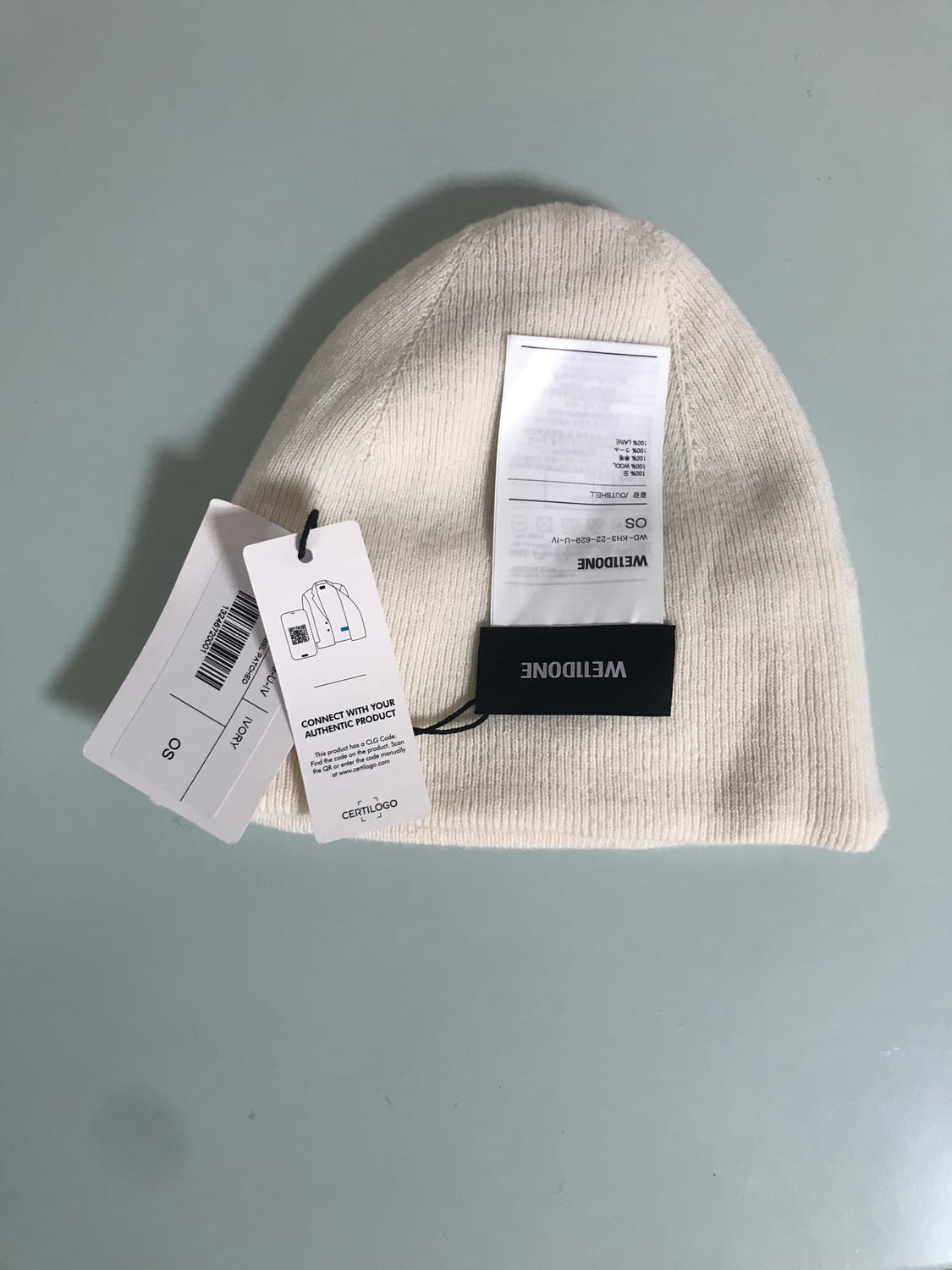 WE11DONE 패치 니트 비니 상품이미지4