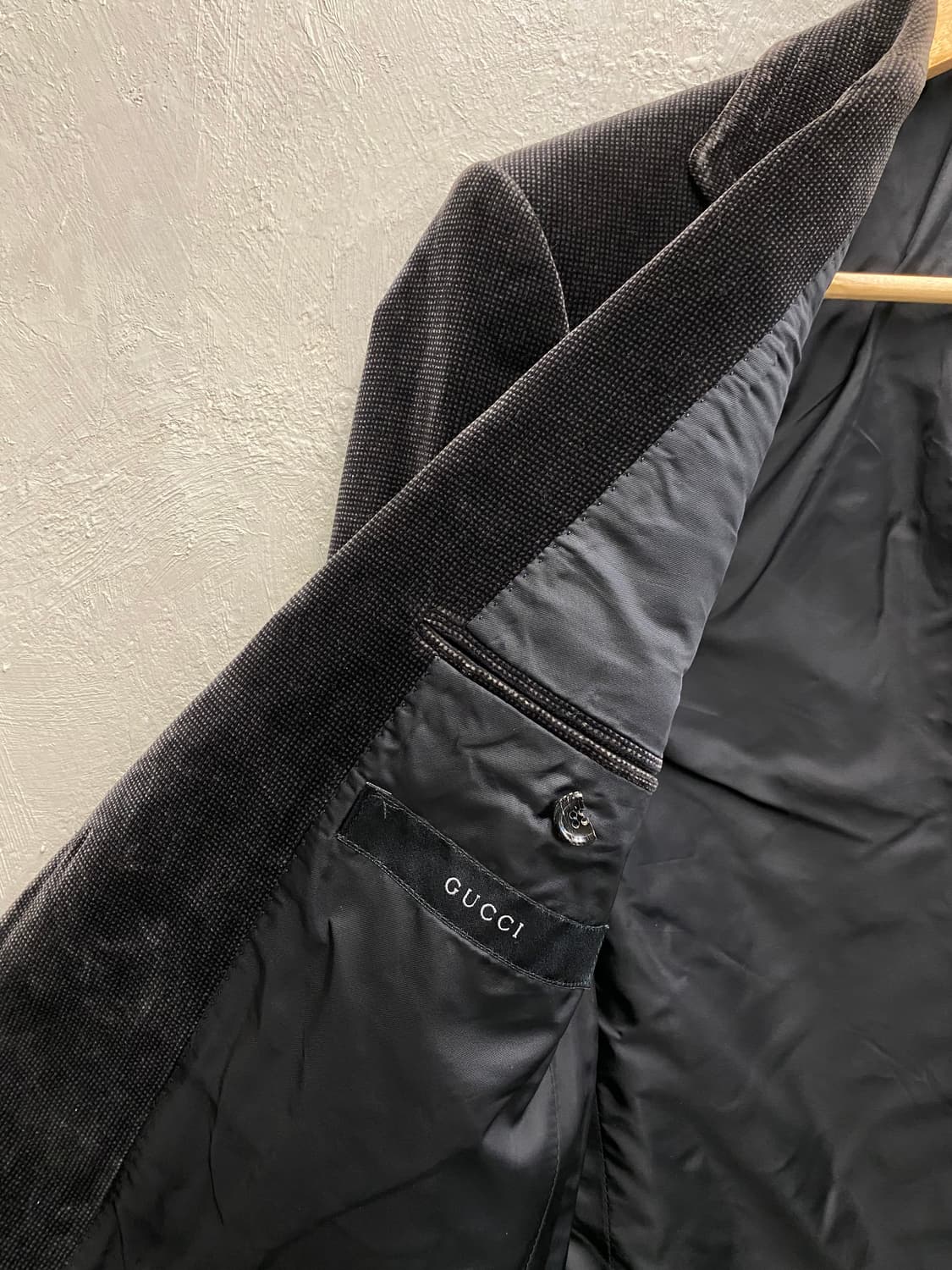 [46] GUCCI 구찌 벨루어 코튼 투버튼 블레이저 상품이미지5