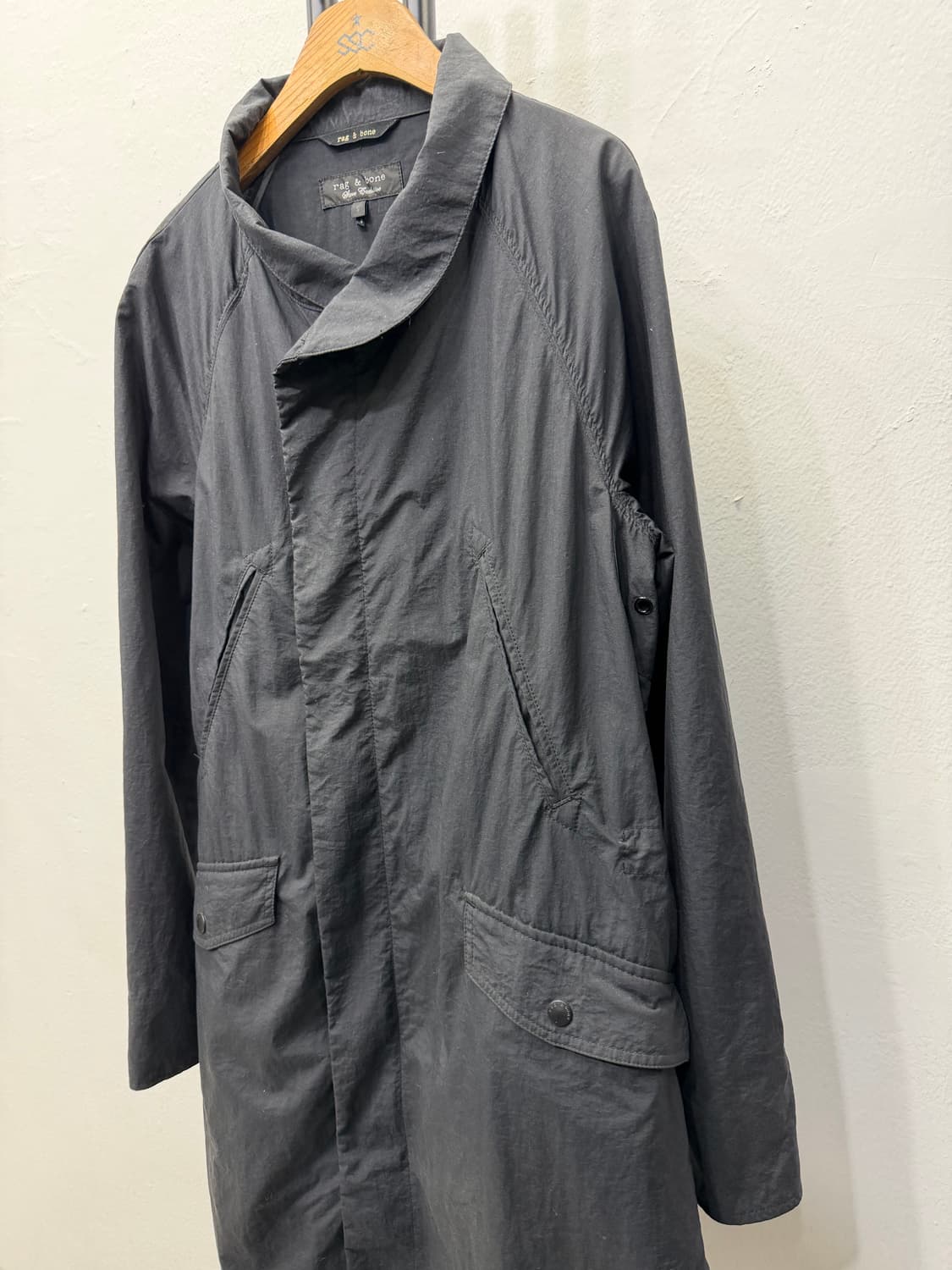 정품) rag & bone 랩앤본 오버핏 롱 바람막이 자켓 S 상품이미지3