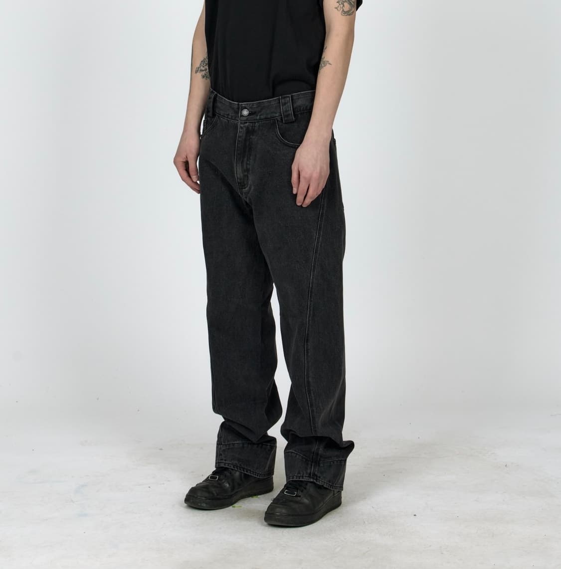 (미시착 새상품) 플라스틱프로덕트 MPA 워싱 데님 팬츠 - 블랙 / L 상품이미지2