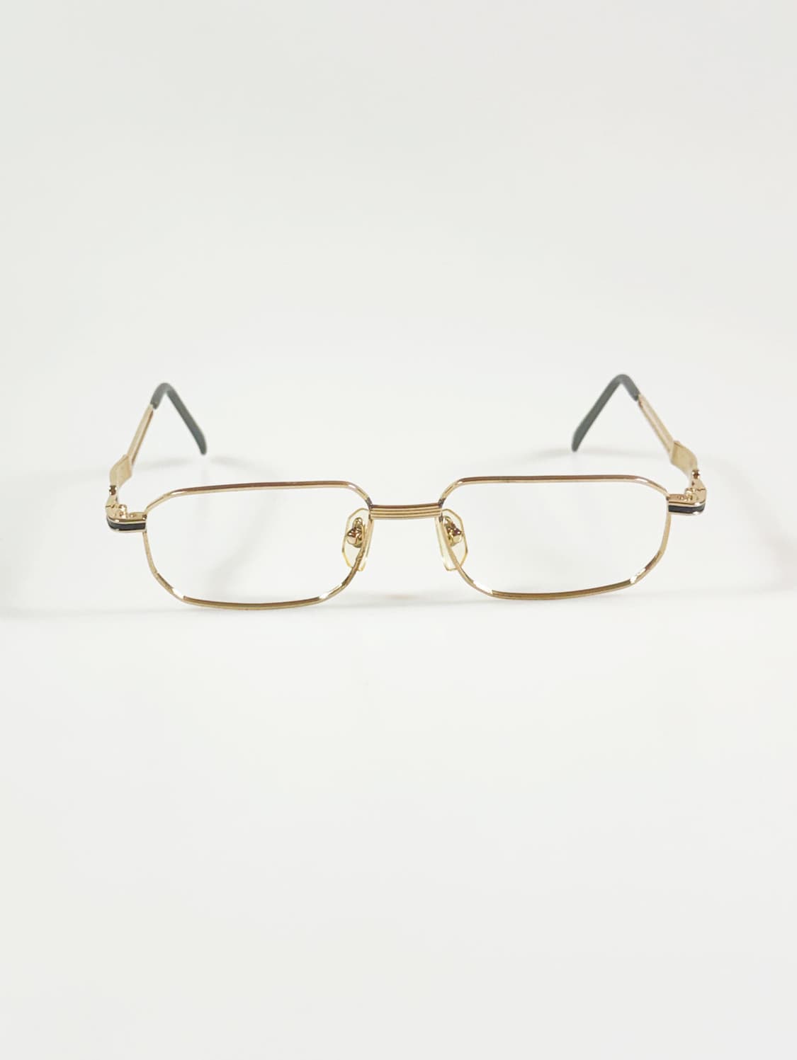 90s 레트로 골드 슬림 스퀘어 메탈 프레임 빈티지 안경 상품이미지2