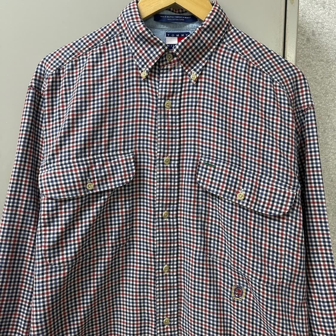 (L)90'S 타미 체크 셔츠-Y369 상품이미지2