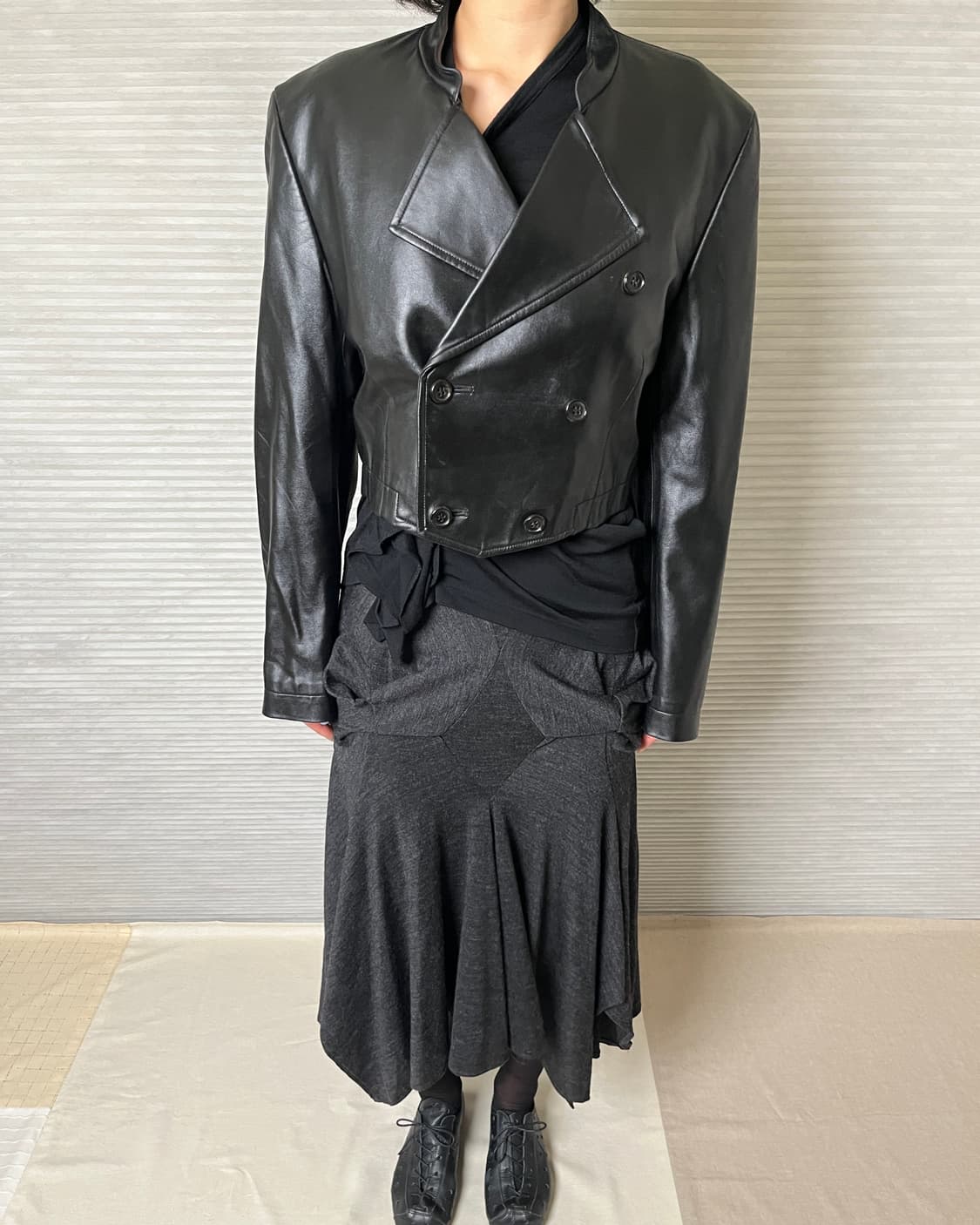 90s 꼼데가르송 레더 더블 크롭 자켓 comme des garcons 상품이미지10