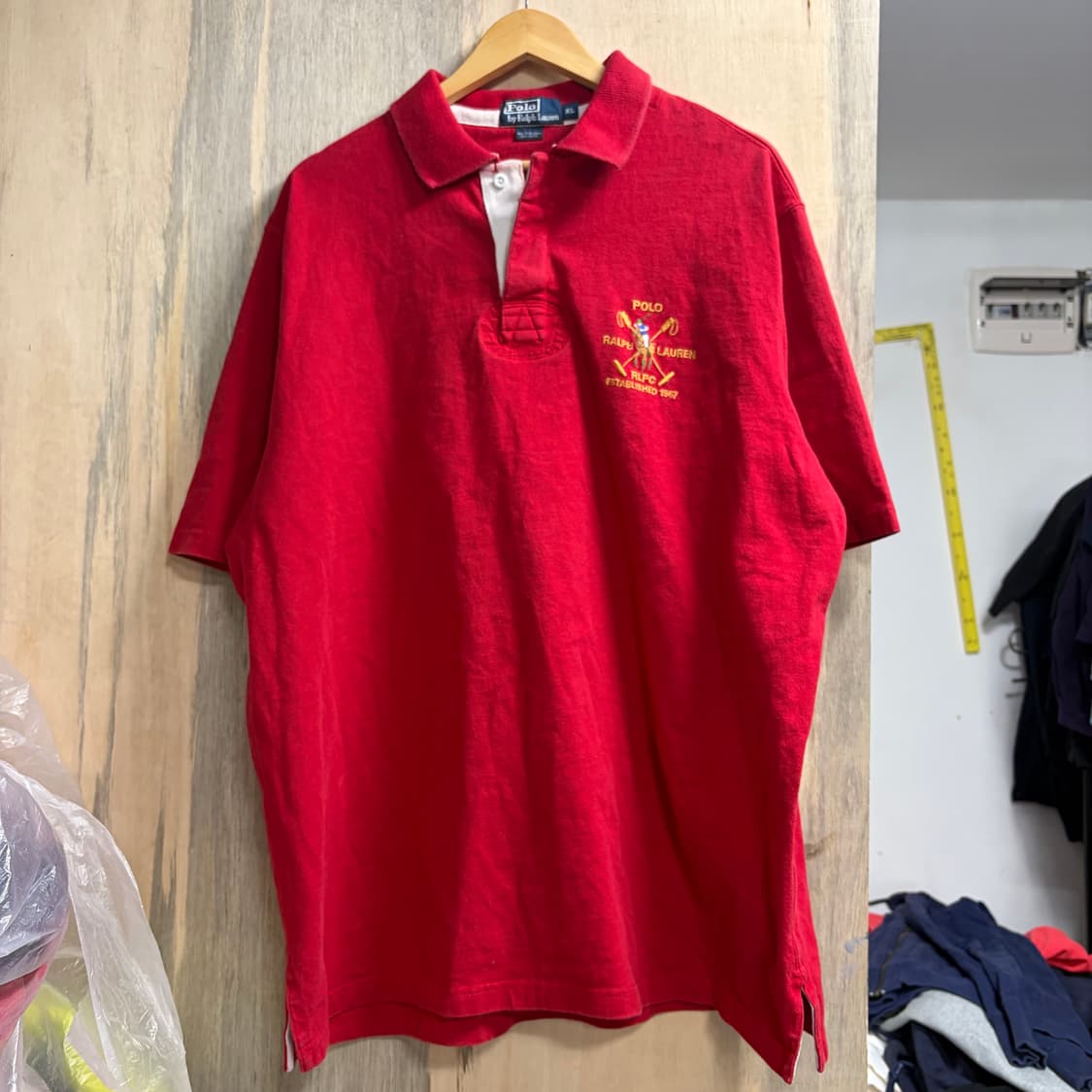 폴로 빅포니 치프키프 레드 럭비 반팔 카라 티셔츠 XL 상품이미지6