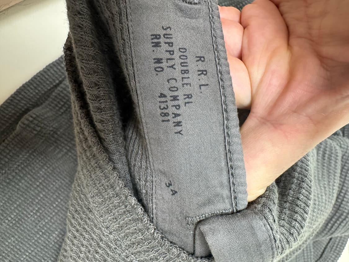 RRL 더블알엘 와플 반팔 티셔츠 블랙 XL 상품이미지4